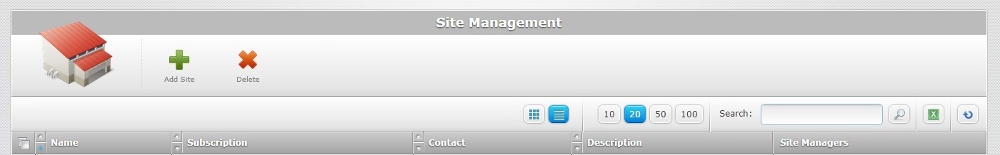 Site Management Navigation
