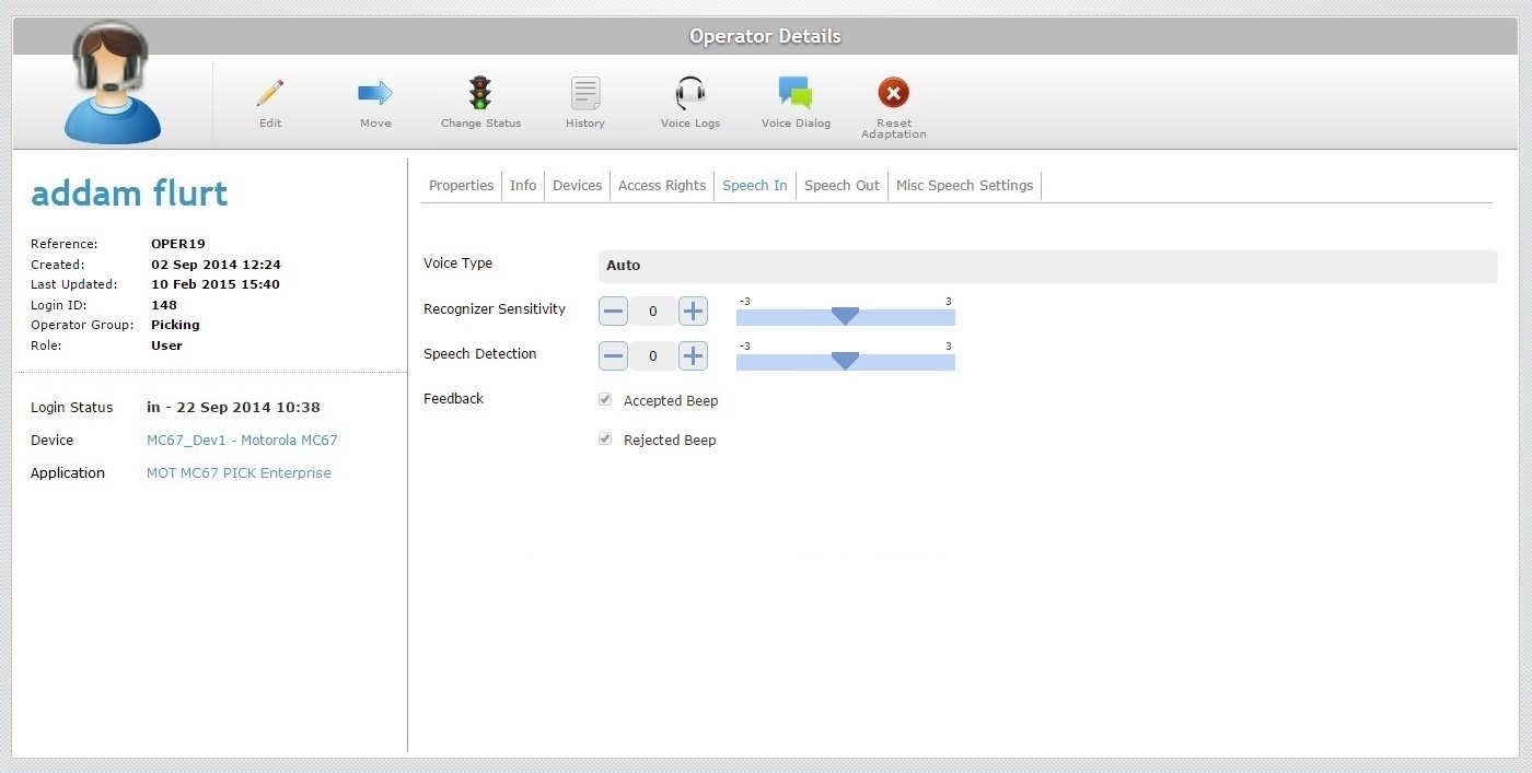 Operator Details Page Speech In Out Tab View 0