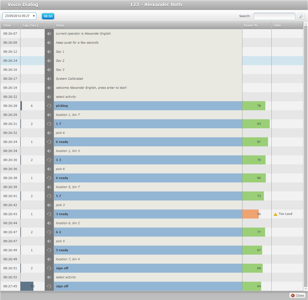 Voice Dialog Window