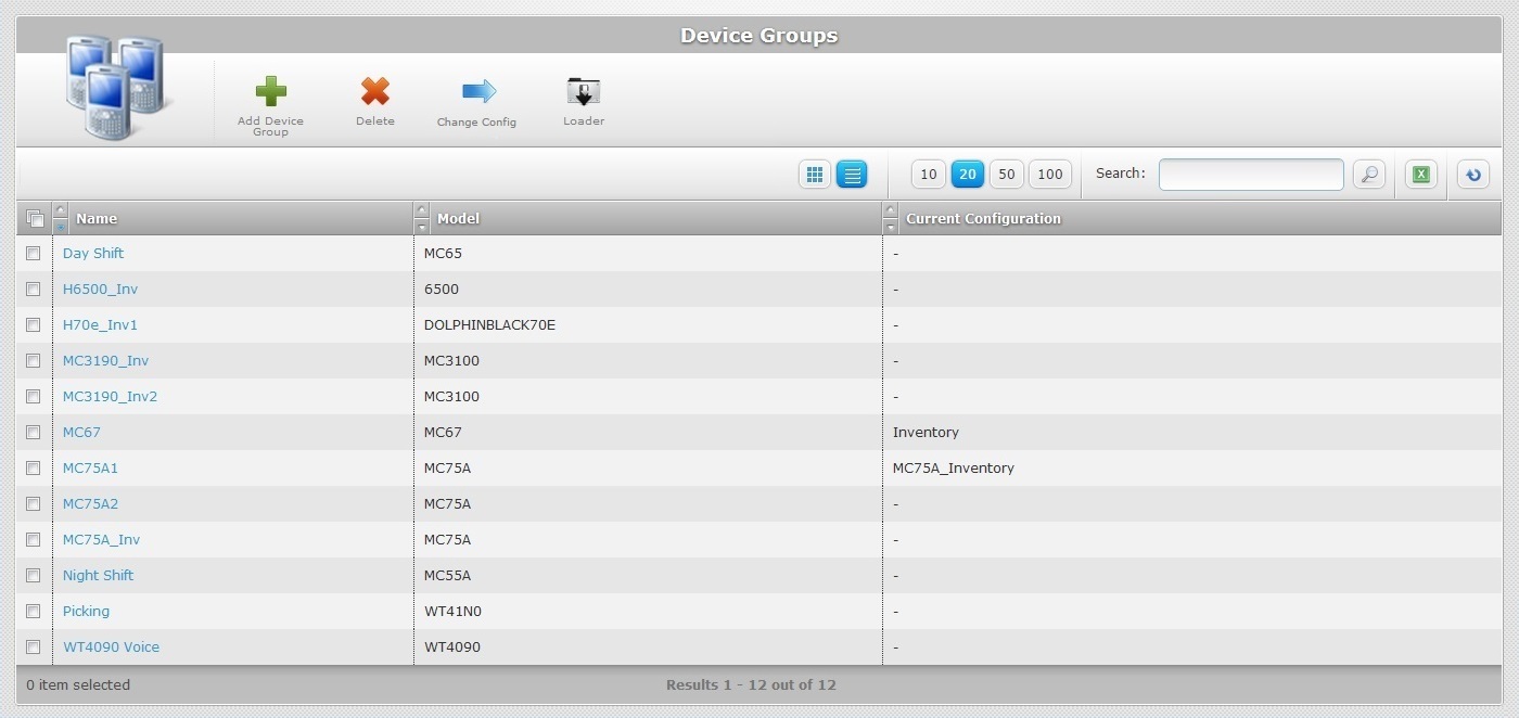 Device Groups List View