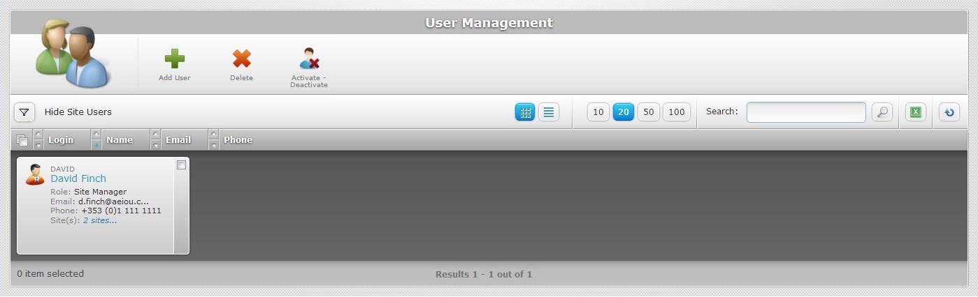 User Management Page