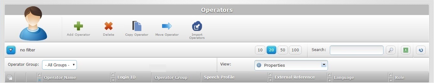 Operators Page Navigation