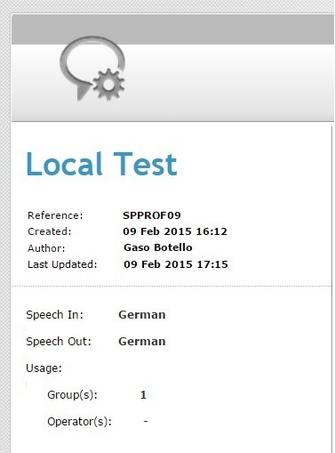 Local Speech Profile Left Panel