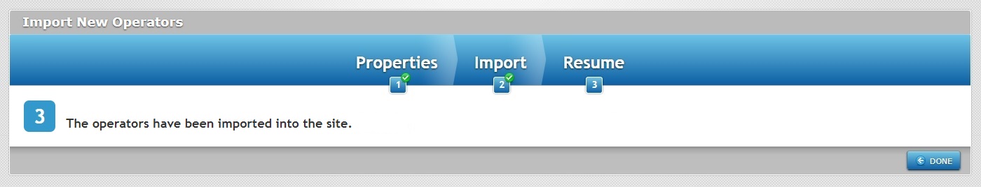 Import New Operators Step 3 Result