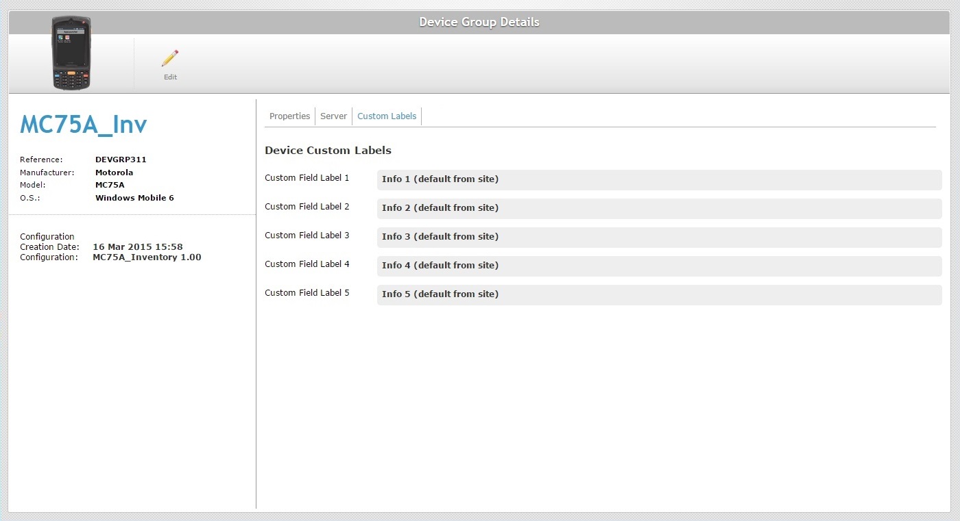 Device Group Details Page Cust Field Lab Tab ViewX
