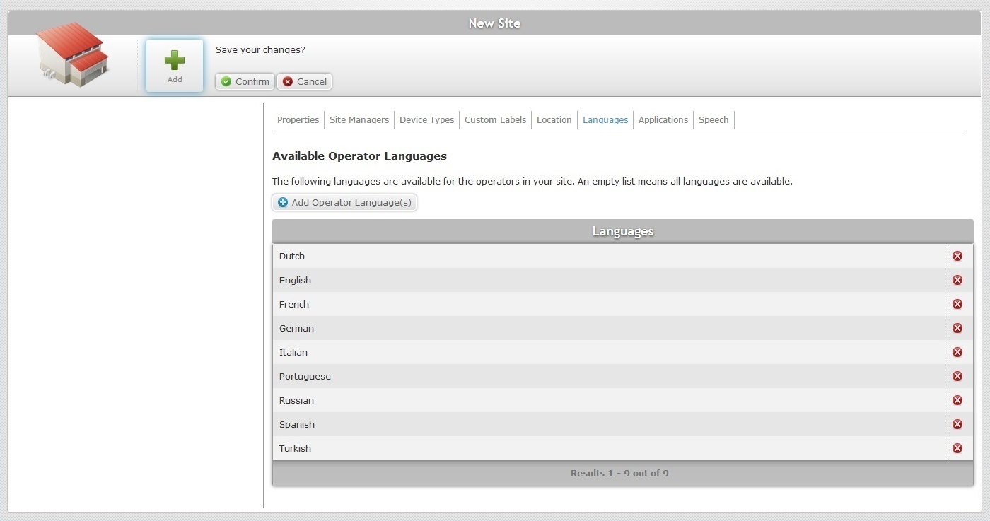 Add Site Languages Tab