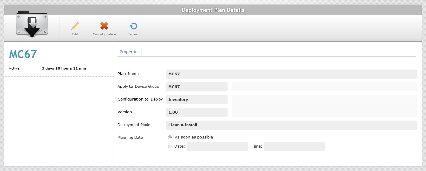 Deployment Plan Details Planned Dep