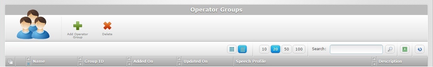 Operator Groups Page Navigation