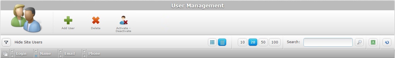 User Management Navigation
