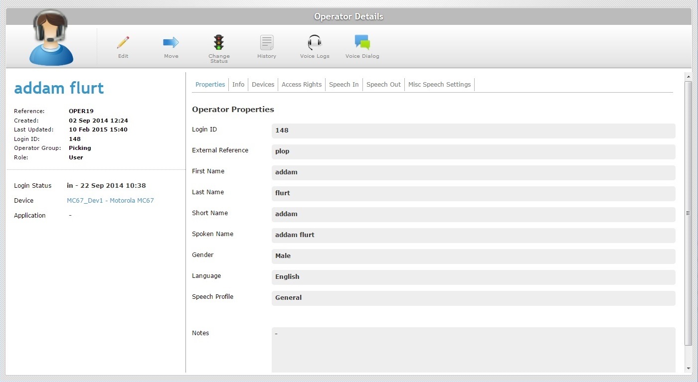 Operator Details Page Prop Tab View