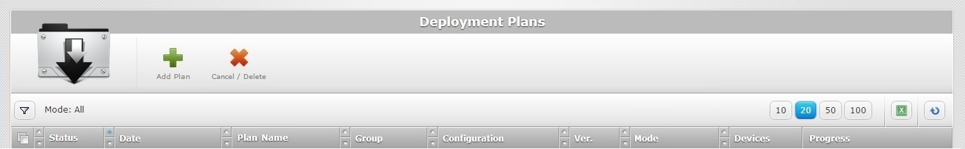 Deployment Plans Page Navigation