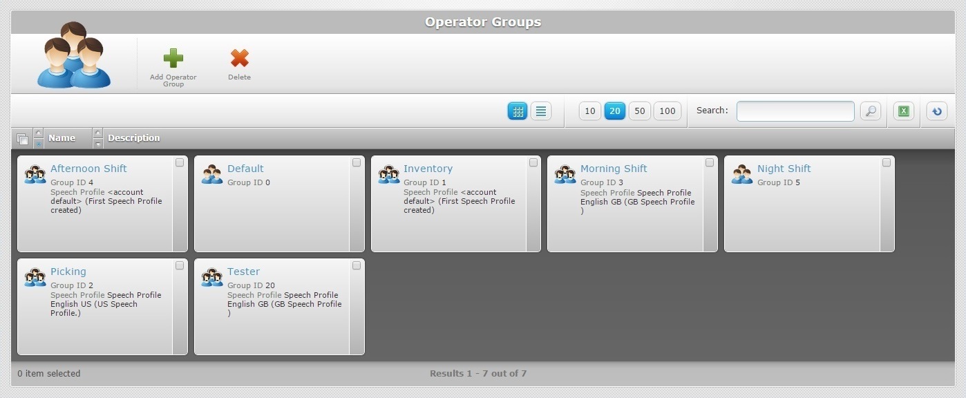 Operator Groups Page