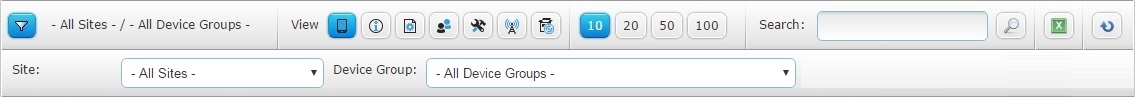 Account Device Group Sites and View Filter