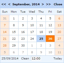 Calendar with time