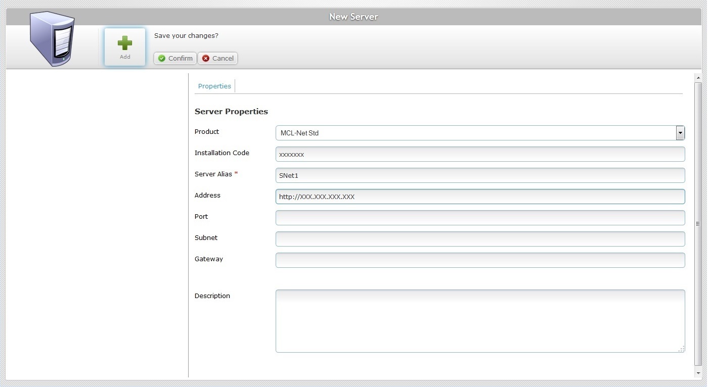 New Server Page_MCL Net Server