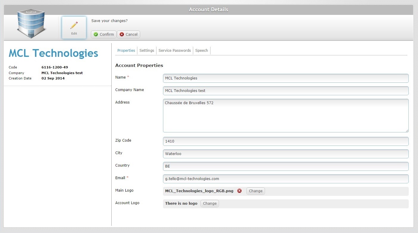 Account Details Prop Tab Edit