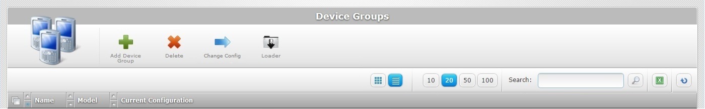 Device Groups Page Navigation