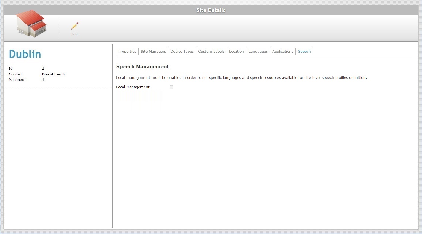Account Site Details Local Man. Speech tab2