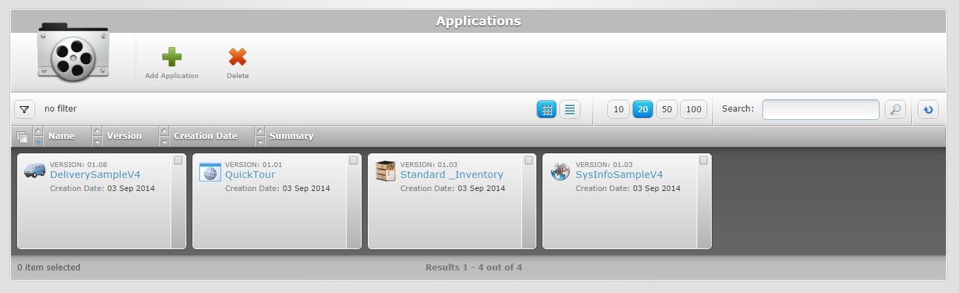 Applications Page