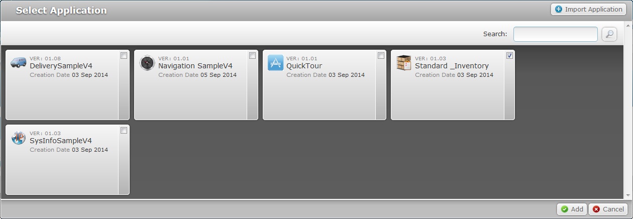 Select Application Result Window