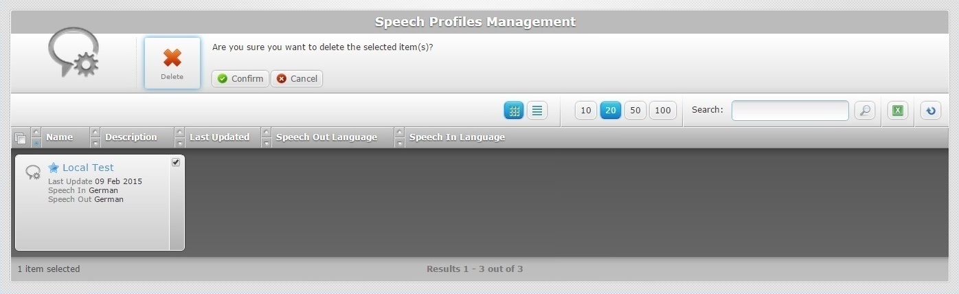 SD Delete Speech Profile Confirmation