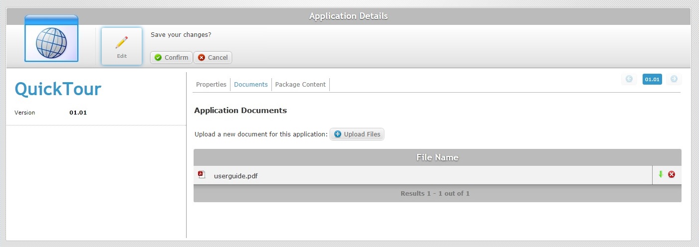 Application Details Page Documents Tab Edit Result