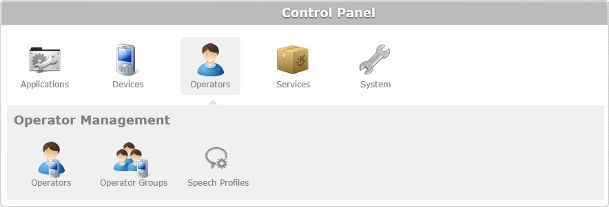 Control Panel Operators Management