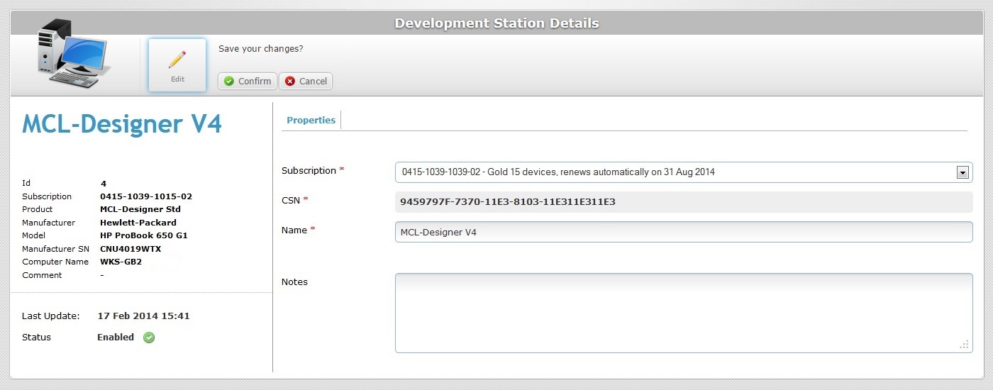 Dev Station Details Page Edit