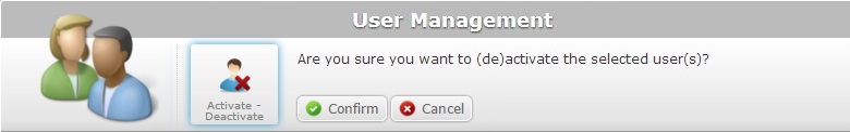 User Management Act Deact Item