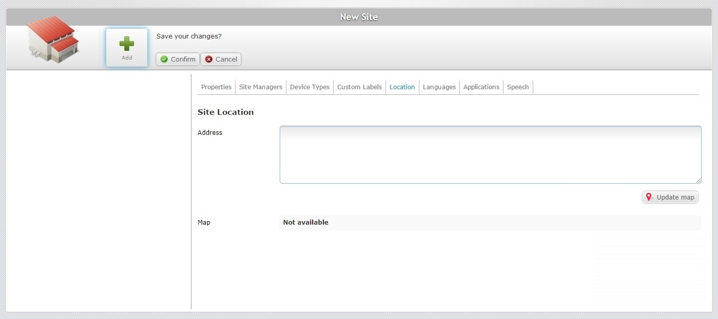 Add Site Location Tab