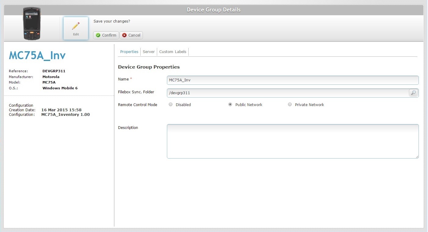 Device Group Details Page Prop Tab EditX