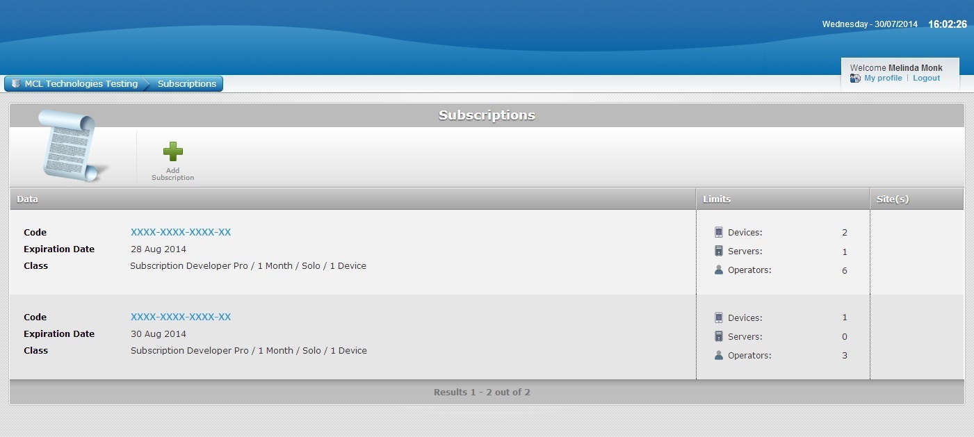 MCL Subscription Manager Existing account3