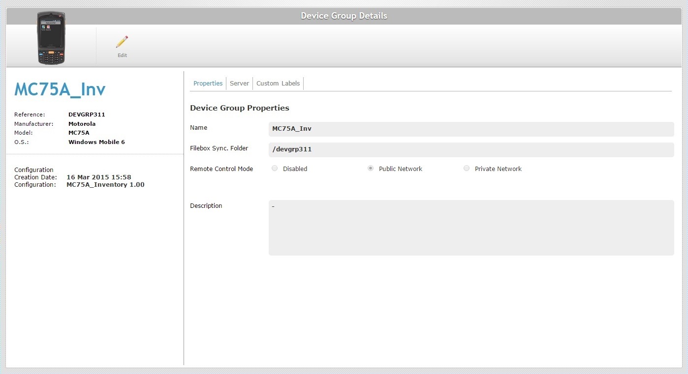 Device Group Details Page Prop Tab ViewX