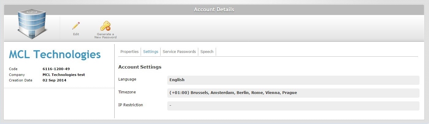 Account Details Sett Tab Read