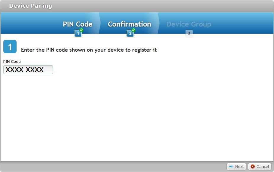 Device Pairing Window 1A