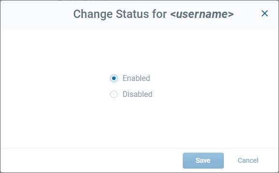 Change User Status Disabled