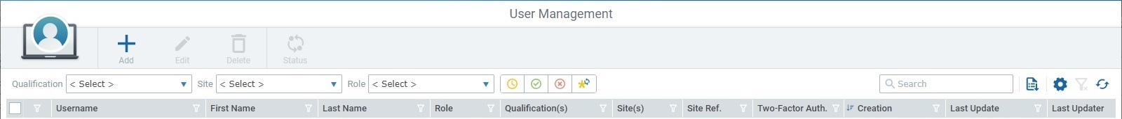 User Management Navigation