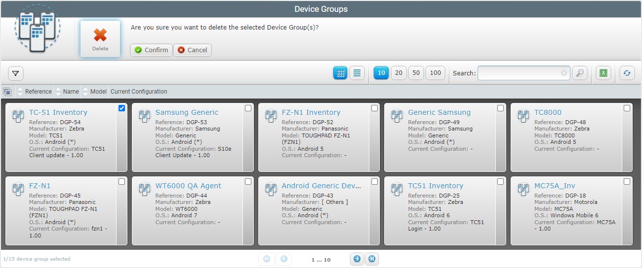 Delete Device Group Confirmation