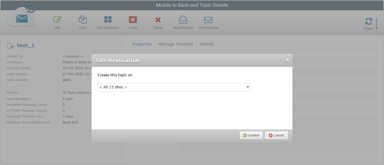 Messagebox Replication Window