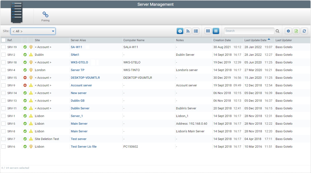 Servers Page_Account
