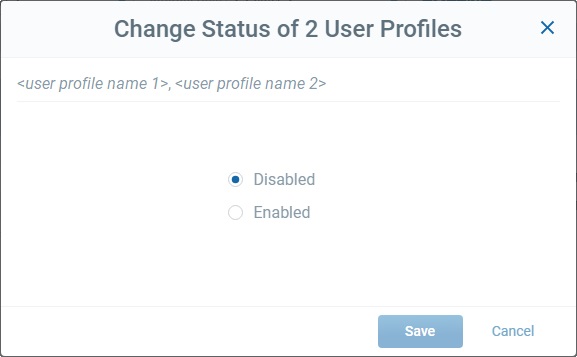 Change User Profile Status Disabled