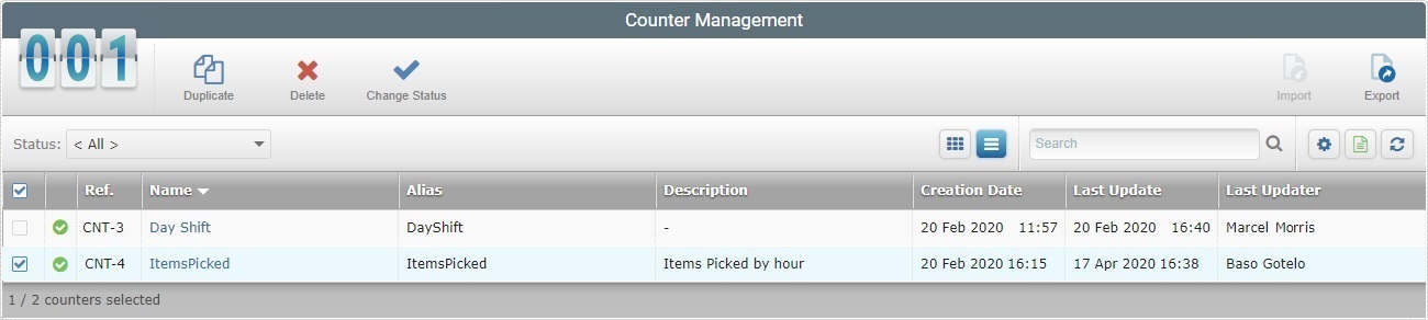 Counter Change Status1
