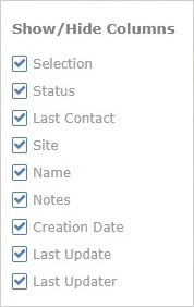 Show_Hide Columns list Dev Stations