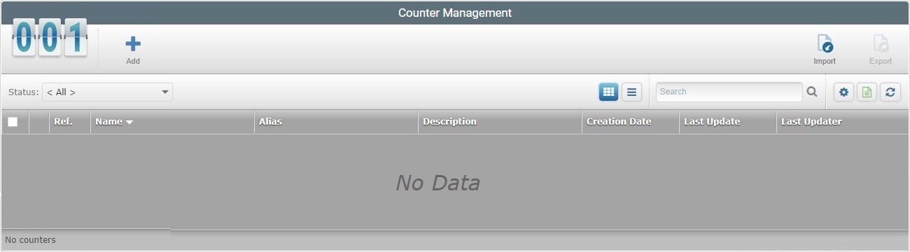 Counter Management_Page_Empty