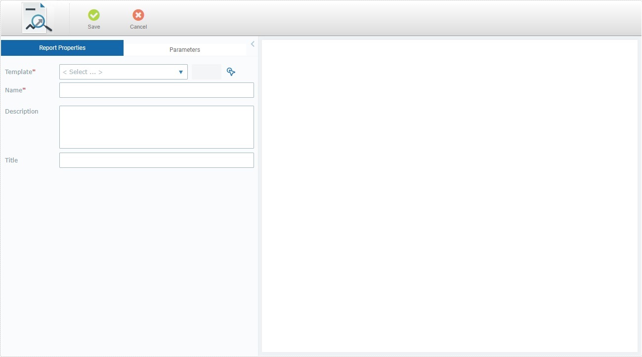 New Report_Page_Properties Area Empty