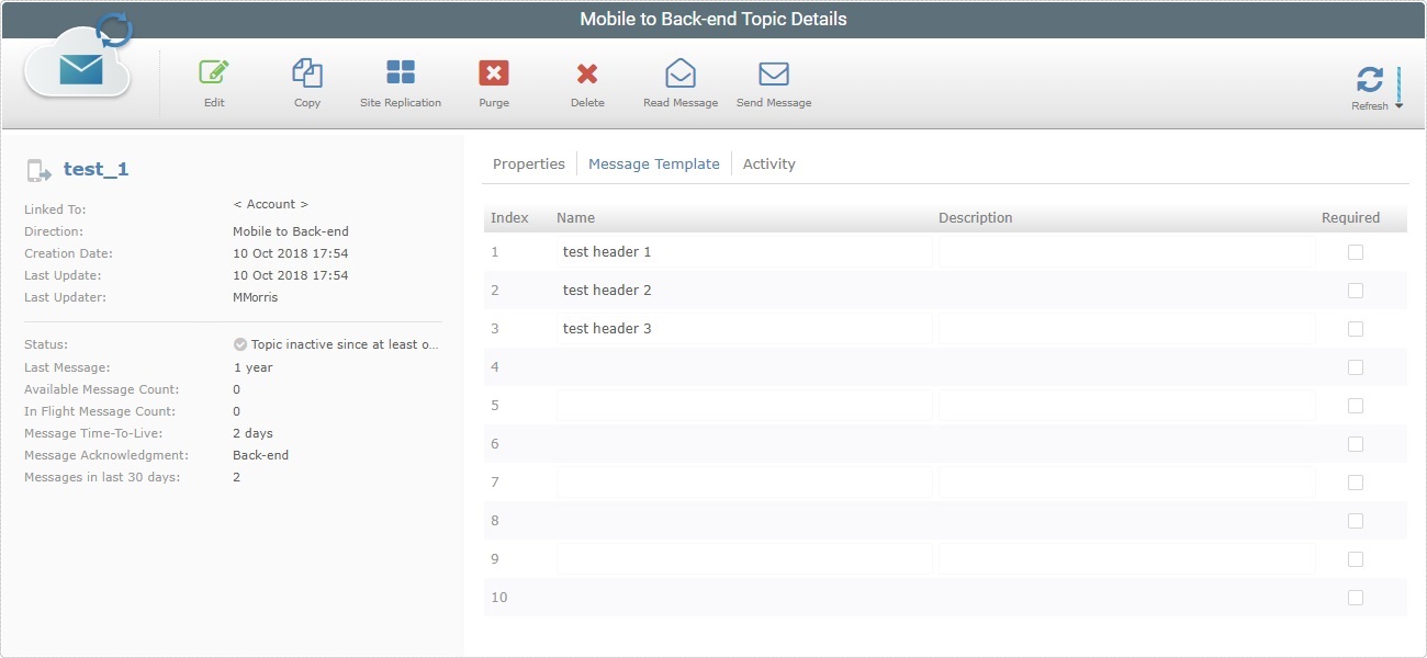 AD_Messagebox Topic Details Page Msg Template Tab