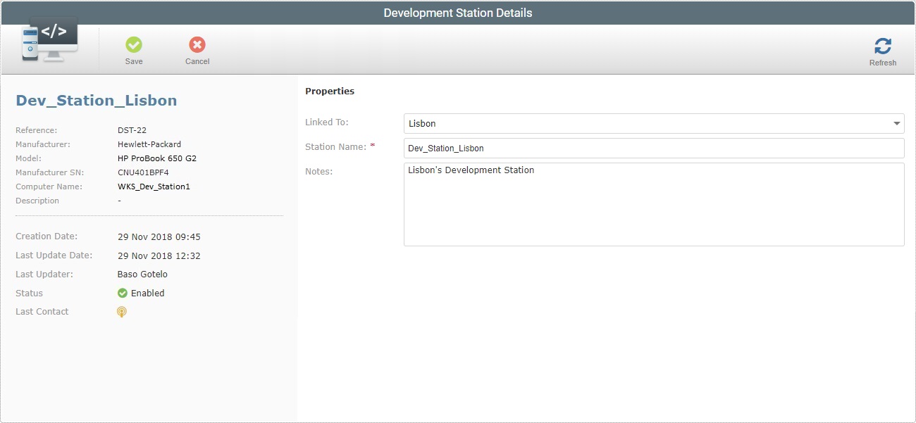 Dev Station Details Page Edit