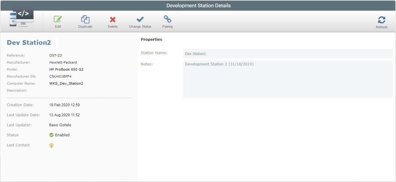 Site Dev Station Details Page