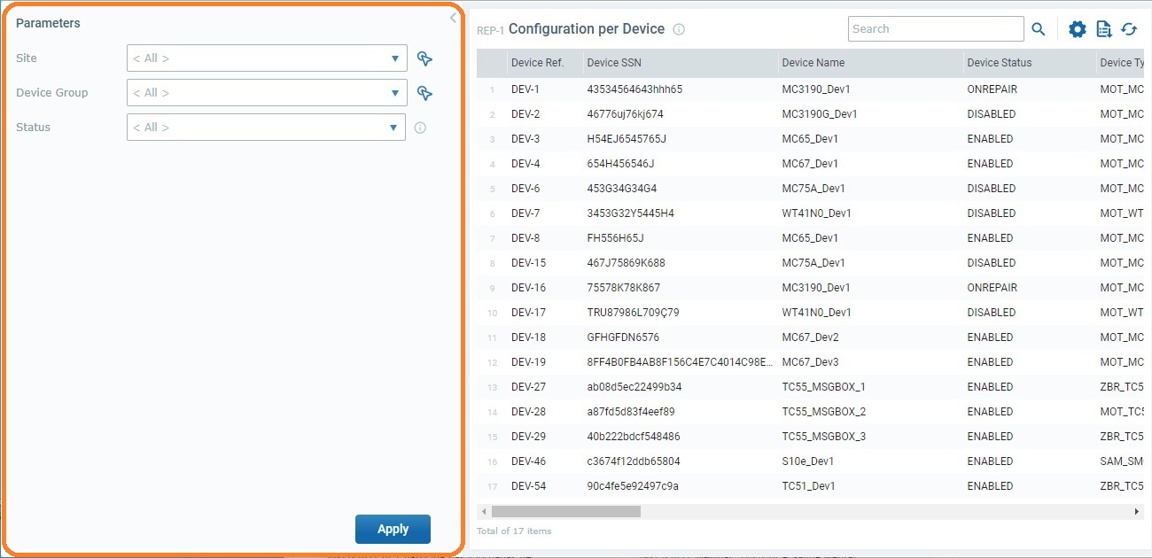 Reports Parameters_Page