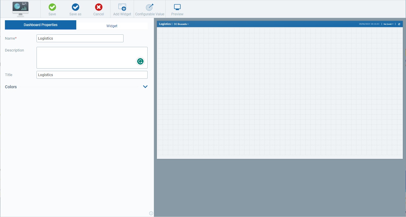 Dashboard Details Page Edit Mode_No Widgets